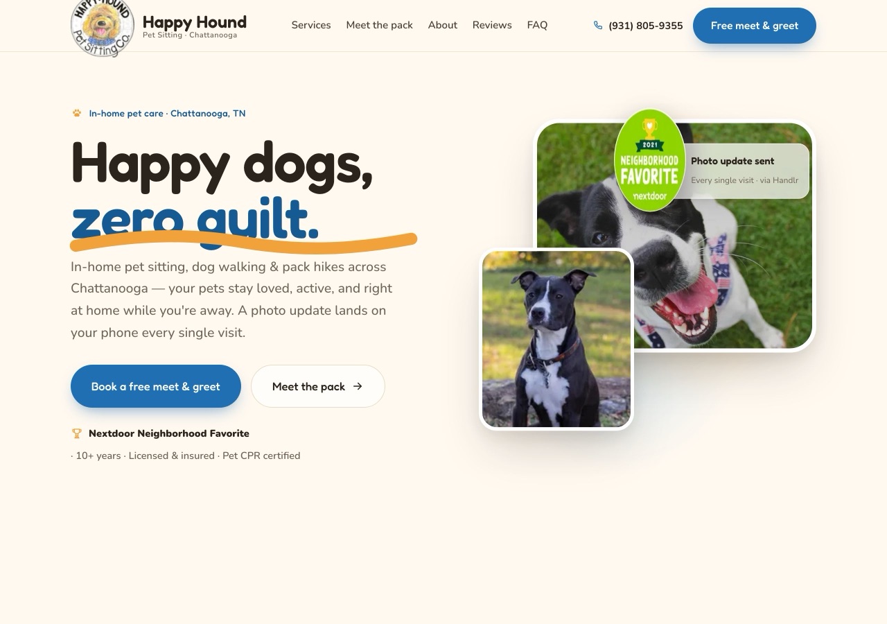 Happy Hound, Rebuilt redesign (Pet care)