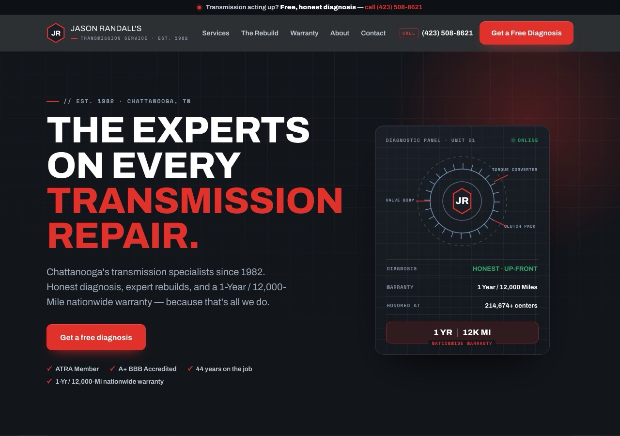 JR Transmission, Rebuilt redesign (Auto repair)
