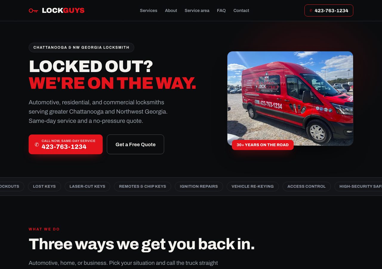 The Lock Guys, Rebuilt redesign (Locksmith)